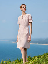 a woman in pink dress